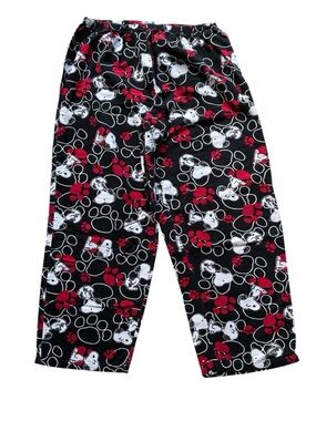 Peanuts Women’s Snoopy Black Cotton Flannel Pajama Pants Size 18